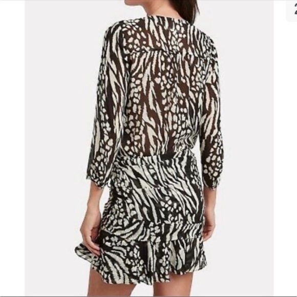 VERONICA BEARD Kiran Dress Mini Print Silk - Picture 2 of 8